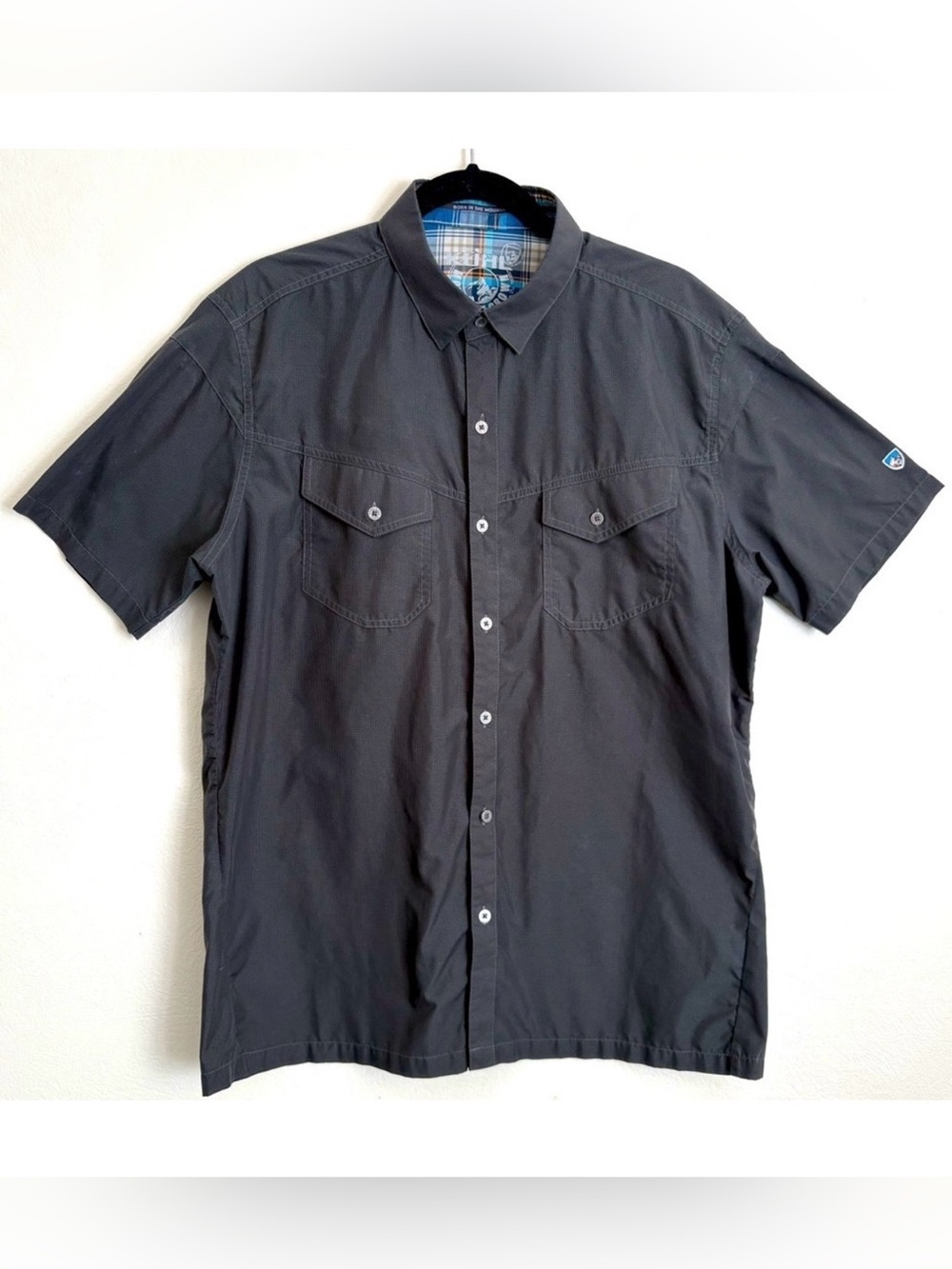 Kuhl Lightweight Performance Gusseted Shoulders Dark Gray Shirt Sz L